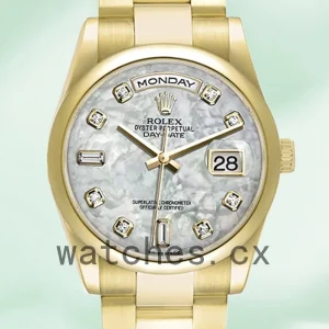 Rolex Day-Date 36mm 118208 Men's President Bracelet/Oyster Bracelet Mother of Pearl Dial