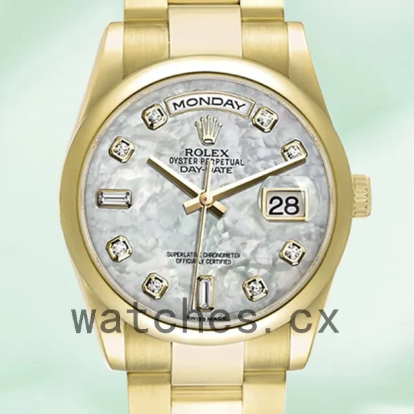 Rolex Day-Date 36mm 118208 Men's President Bracelet/Oyster Bracelet Mother of Pearl Dial