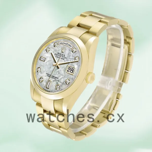 Rolex Day-Date 36mm 118208 Men's President Bracelet/Oyster Bracelet Mother of Pearl Dial - Image 3