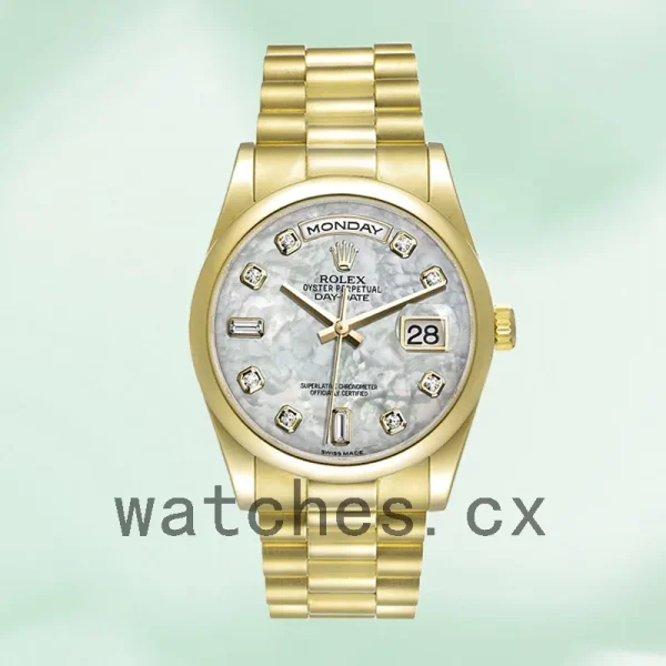 Rolex Day-Date 36mm 118208 Men's President Bracelet/Oyster Bracelet Mother of Pearl Dial - Image 5