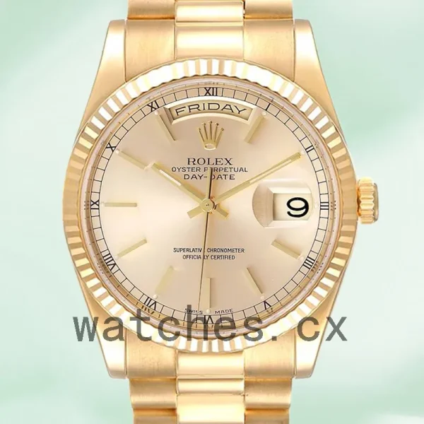 Rolex Day-Date 118238 Men's 36mm Automatic Champagne Dial