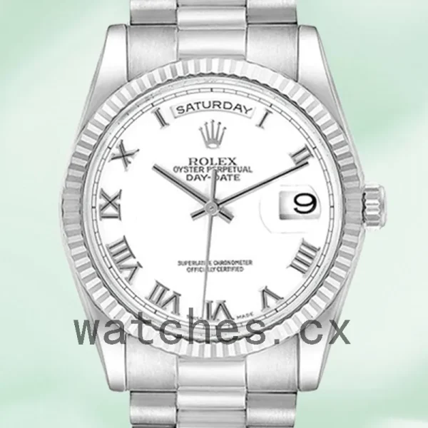 Rolex Day-Date Men's 118239-83209 36mm Silver-tone White Dial