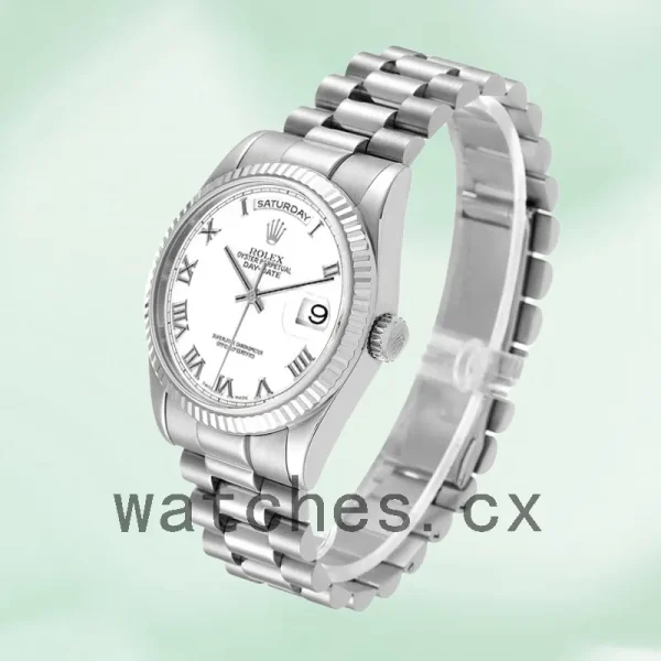 Rolex Day-Date Men's 118239-83209 36mm Silver-tone White Dial - Image 3