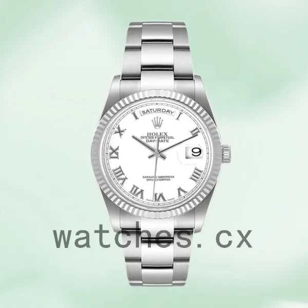 Rolex Day-Date Men's 118239-83209 36mm Silver-tone White Dial - Image 5