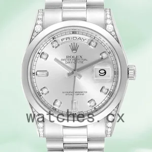 Rolex Day-Date Men's 118296 36mm Silver-tone Automatic