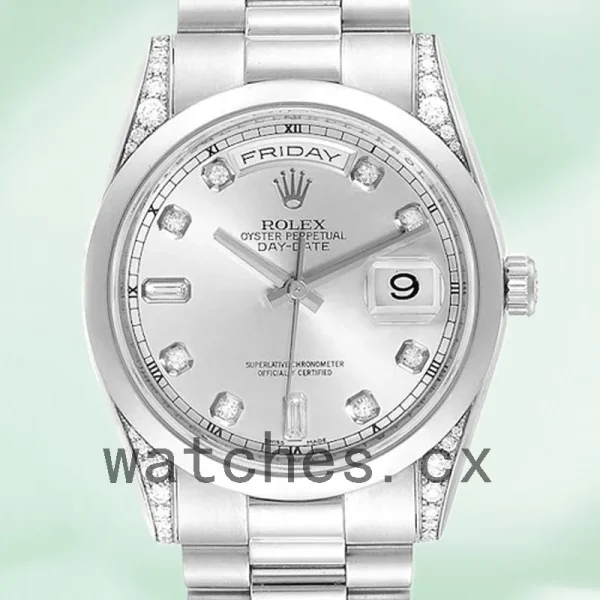 Rolex Day-Date Men's 118296 36mm Silver-tone Automatic