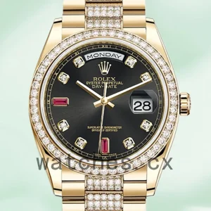 Rolex Day-Date m118348-0149 Men's 36mm Black Dial Automatic