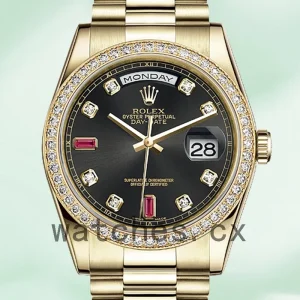 Rolex Day-Date Men's m118348-0209 36mm Black Dial