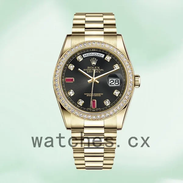 Rolex Day-Date Men's m118348-0209 36mm Black Dial - Image 2