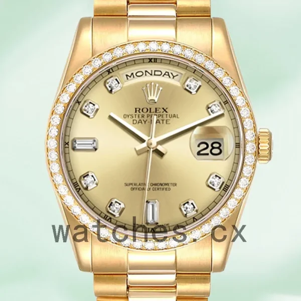 Rolex Day-Date Men's 36mm m118348-0042 Champagne Dial