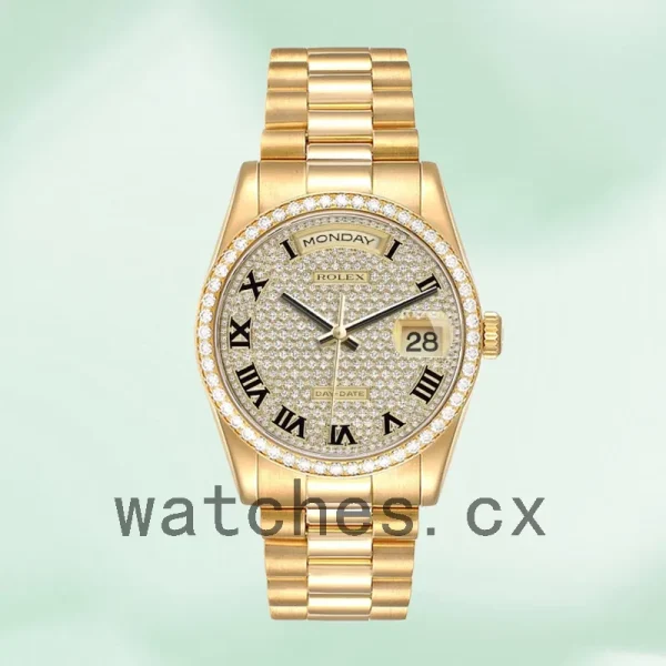 Rolex Day-Date Men's m118348-0226 36mm Gold-tone Oyster Bracelet/President Bracelet - Image 2