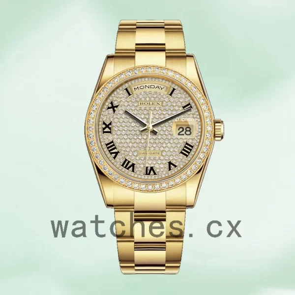 Rolex Day-Date Men's m118348-0226 36mm Gold-tone Oyster Bracelet/President Bracelet - Image 5