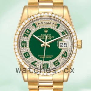 Rolex Day-Date 36mm Men's 118348-0054 Green Dial Automatic
