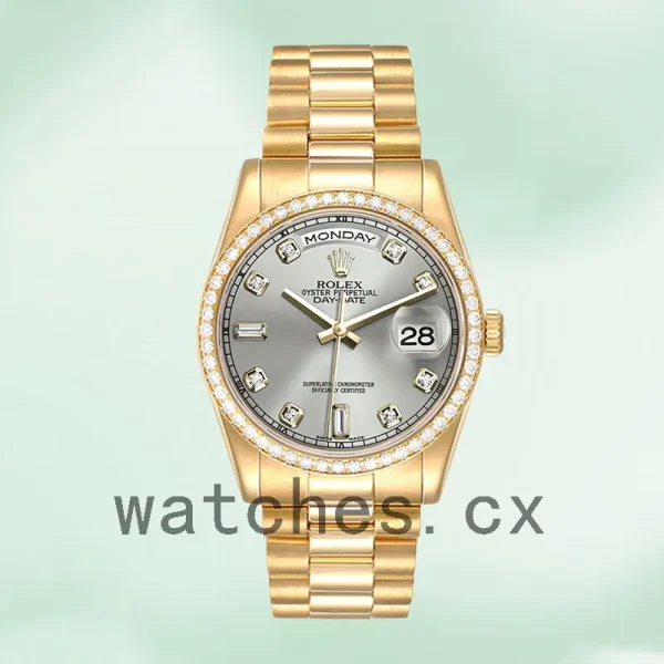 Rolex Day-Date Men's 36mm m118348-0077 Automatic Grey Dial - Image 2