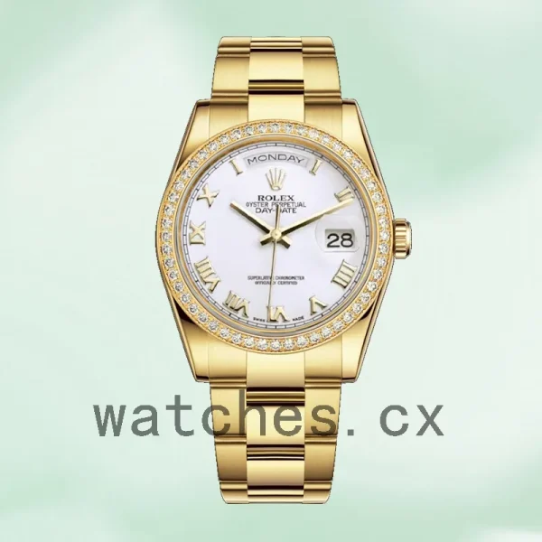 Rolex Day-Date 36mm Men's m118348-0150 White Dial Oyster Bracelet/President Bracelet - Image 5