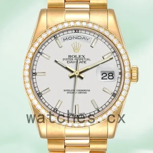 Rolex Day-Date 36mm Men's m118348-0098 Automatic White Dial
