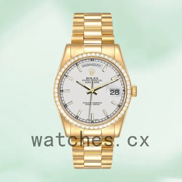 Rolex Day-Date 36mm Men's m118348-0098 Automatic White Dial - Image 2