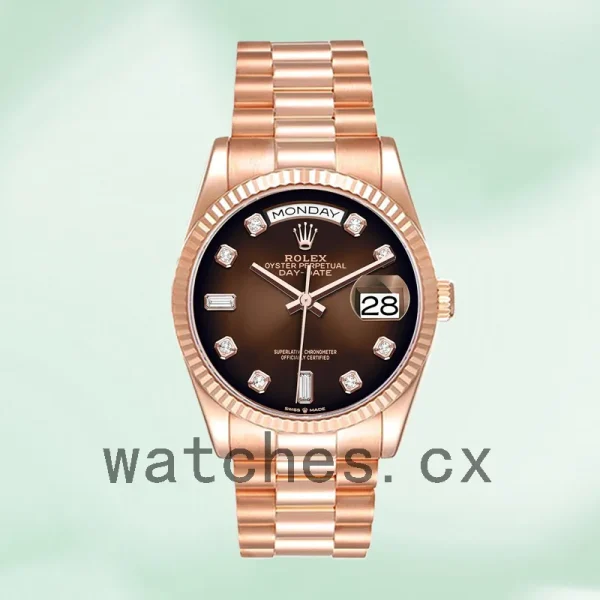 Rolex Day-Date Men's 36mm m128235-0037 Rose Gold-tone Brown Dial - Image 2