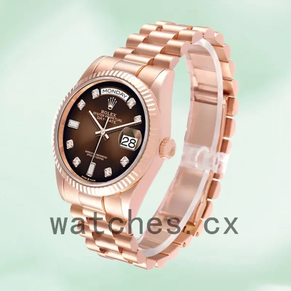 Rolex Day-Date Men's 36mm m128235-0037 Rose Gold-tone Brown Dial - Image 3