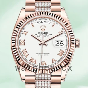 Rolex Day-Date Men's m128235-0053 36mm White Dial President Bracelet