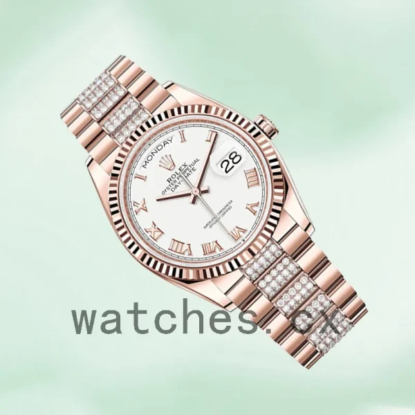 Rolex Day-Date Men's m128235-0053 36mm White Dial President Bracelet - Image 3