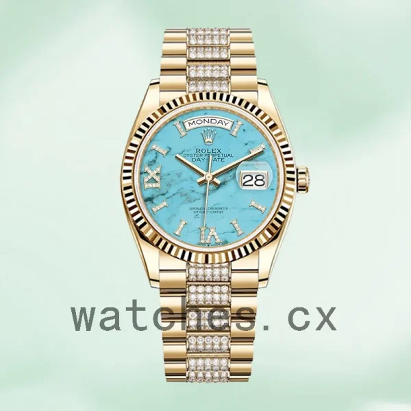 Rolex Day-Date Men's 36mm m128238-0072 Automatic Blue Dial - Image 2
