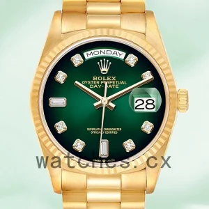 Rolex Day-Date 36mm Men's m128238-0069 Green Dial Automatic