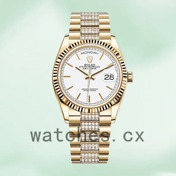 Rolex Day-Date 36mm Men's m128238-0082 White Dial Gold-tone - Image 2