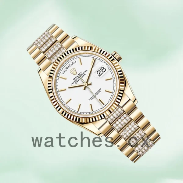 Rolex Day-Date 36mm Men's m128238-0082 White Dial Gold-tone - Image 3