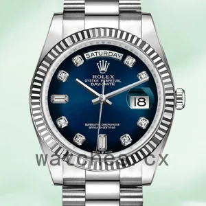 Rolex Day-Date 128239 Men's 36mm President Bracelet Blue Dial