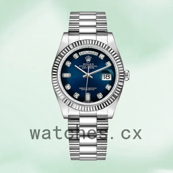 Rolex Day-Date 128239 Men's 36mm President Bracelet Blue Dial - Image 2
