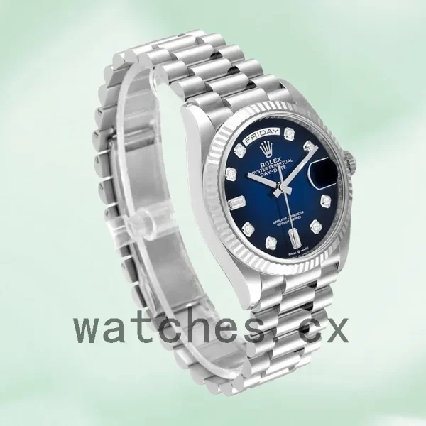 Rolex Day-Date 128239 Men's 36mm President Bracelet Blue Dial - Image 3
