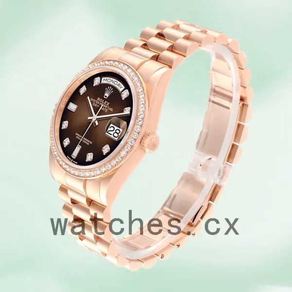 Rolex Day-Date 36mm m128345rbr-0040 Men's Brown Dial Rose Gold-tone - Image 3
