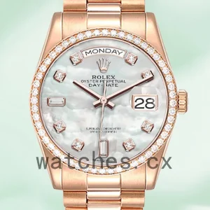 Rolex Day-Date m128345rbr-0028 Men's 36mm Automatic Mother of Pearl Dial