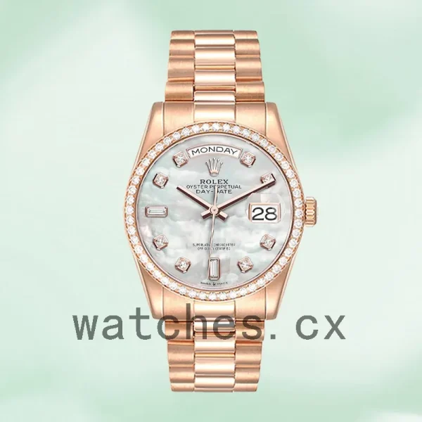 Rolex Day-Date m128345rbr-0028 Men's 36mm Automatic Mother of Pearl Dial - Image 2