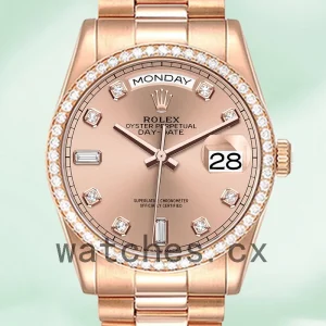 Rolex Day-Date m128345rbr-0009 Men's 36mm Rose Gold Dial Automatic