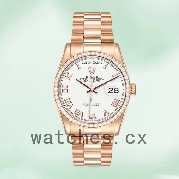 Rolex Day-Date m128345rbr-0054 Men's 36mm President Bracelet White Dial - Image 2