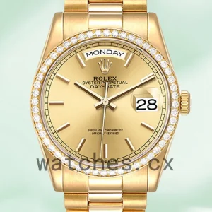 Rolex Day-Date Men's 36mm m128348rbr-0026 Champagne Dial