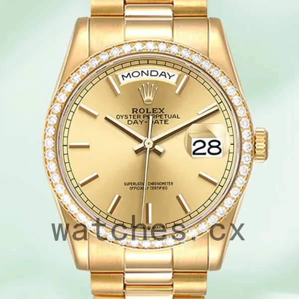 Rolex Day-Date Men's 36mm m128348rbr-0026 Champagne Dial