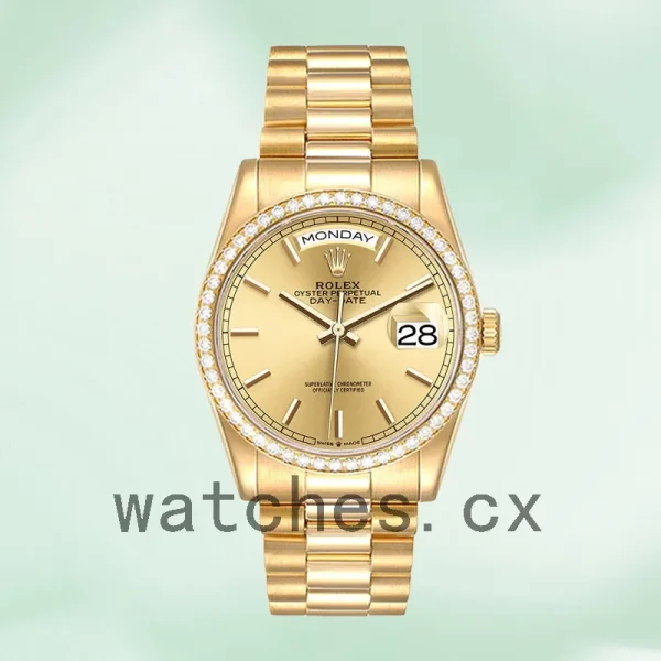 Rolex Day-Date Men's 36mm m128348rbr-0026 Champagne Dial - Image 2