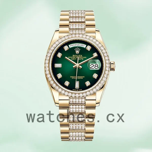 Rolex Day-Date Men's m128348rbr-0036 36mm Green Dial - Image 2