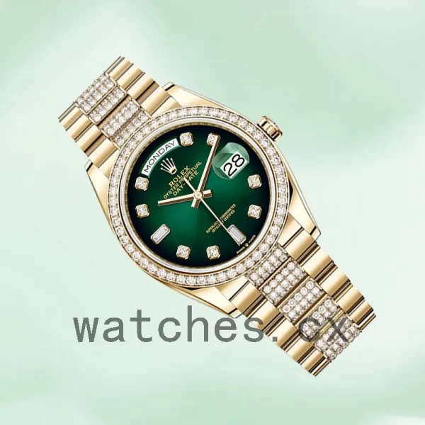 Rolex Day-Date Men's m128348rbr-0036 36mm Green Dial - Image 3