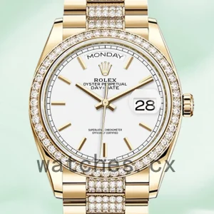 Rolex Day-Date m128348rbr-0048 36mm Men's White Dial