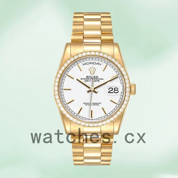 Rolex Day-Date Men's 36mm m128348rbr-0047 Gold-tone White Dial - Image 2