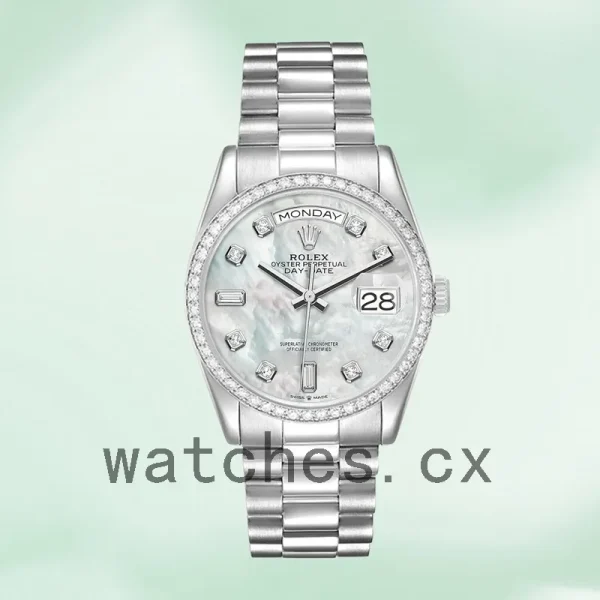 Rolex Day-Date 36mm Men's m128349rbr-0004 Silver-tone President Bracelet - Image 2