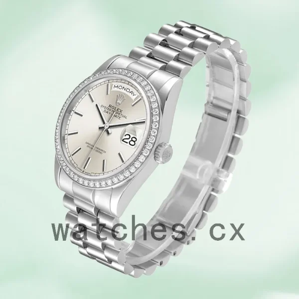 Rolex Day-Date m128349rbr-0001 36mm Men's Silver Dial - Image 3