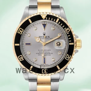 Rolex Submariner 16613 40mm Men's Silver-tone Oyster Bracelet