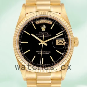 Rolex Day-Date Men's 36mm 18038 Automatic Black Dial