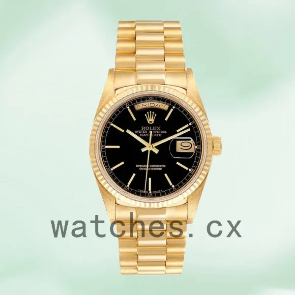 Rolex Day-Date Men's 36mm 18038 Automatic Black Dial - Image 2
