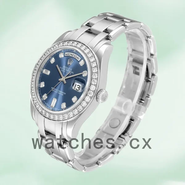 Rolex Pearlmaster 36mm Unisex 18946 Blue Dial Bracelet - Image 3